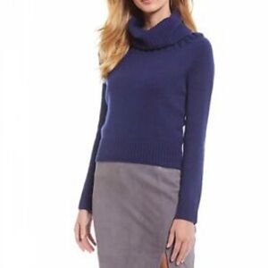 ANTONIO MELANI 100% Cashmere Deep Blue Turtleneck Sweater Size XS